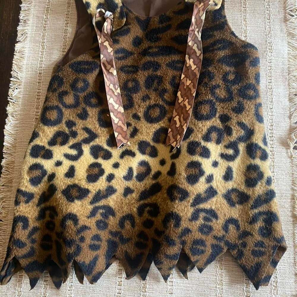 Toddler Leopard Print Fringe Dress Vest